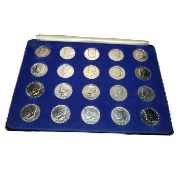 John F. Kennedy Uncirculated Half Dollars 1964 - 1984 Set in velvet case - Picture 7 of 16